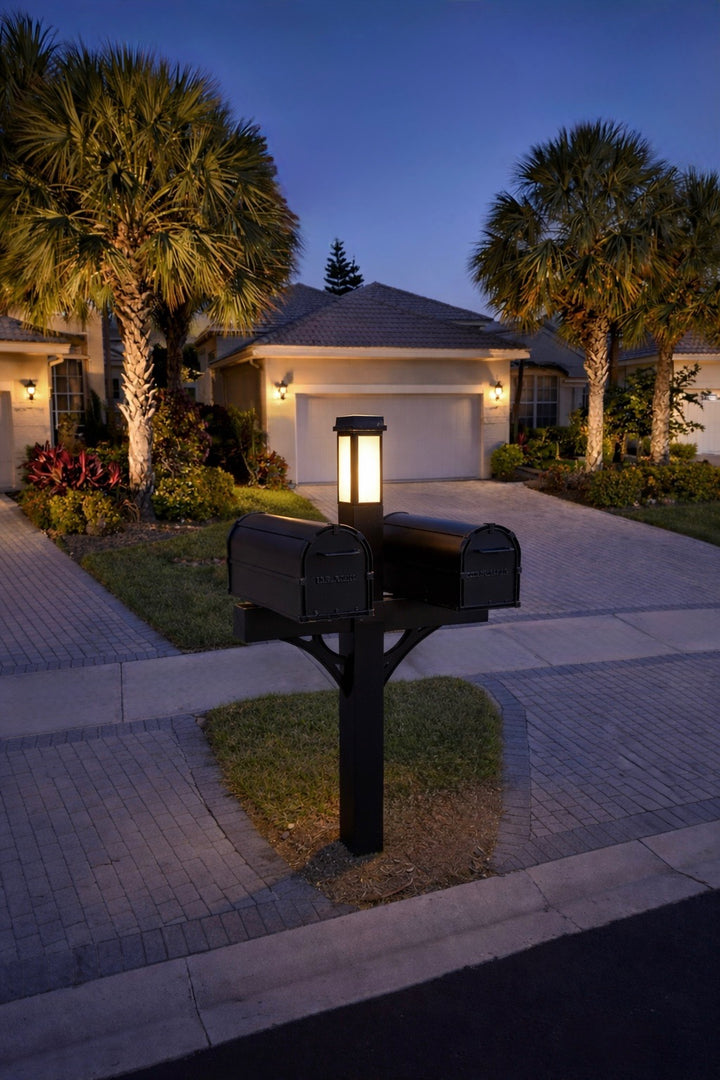Solar Illuminated Dual Mailbox Kit with Double Doors