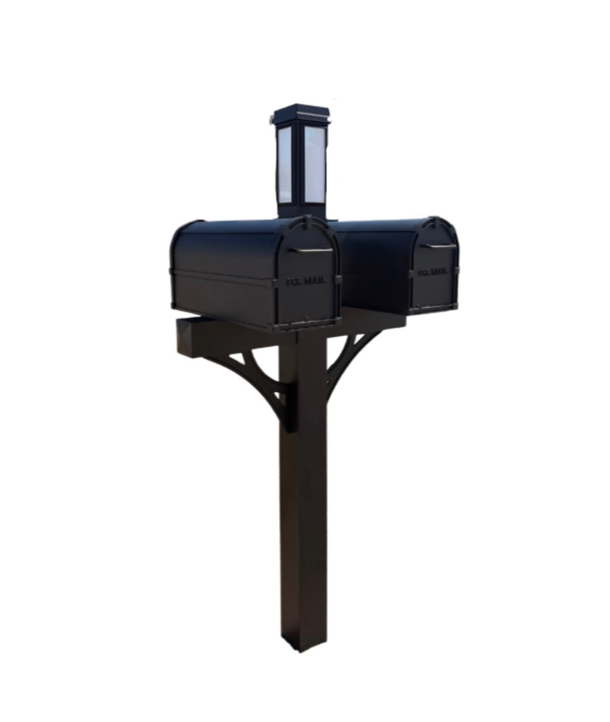 Solar Illuminated Dual Mailbox Kit with Double Doors