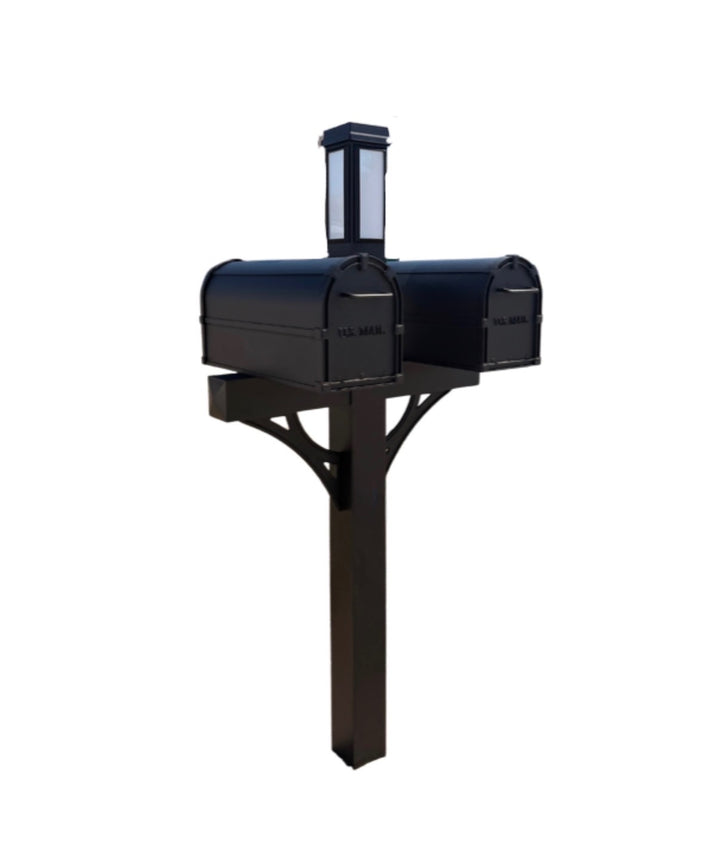Solar Illuminated Dual Mailbox Kit with Double Doors