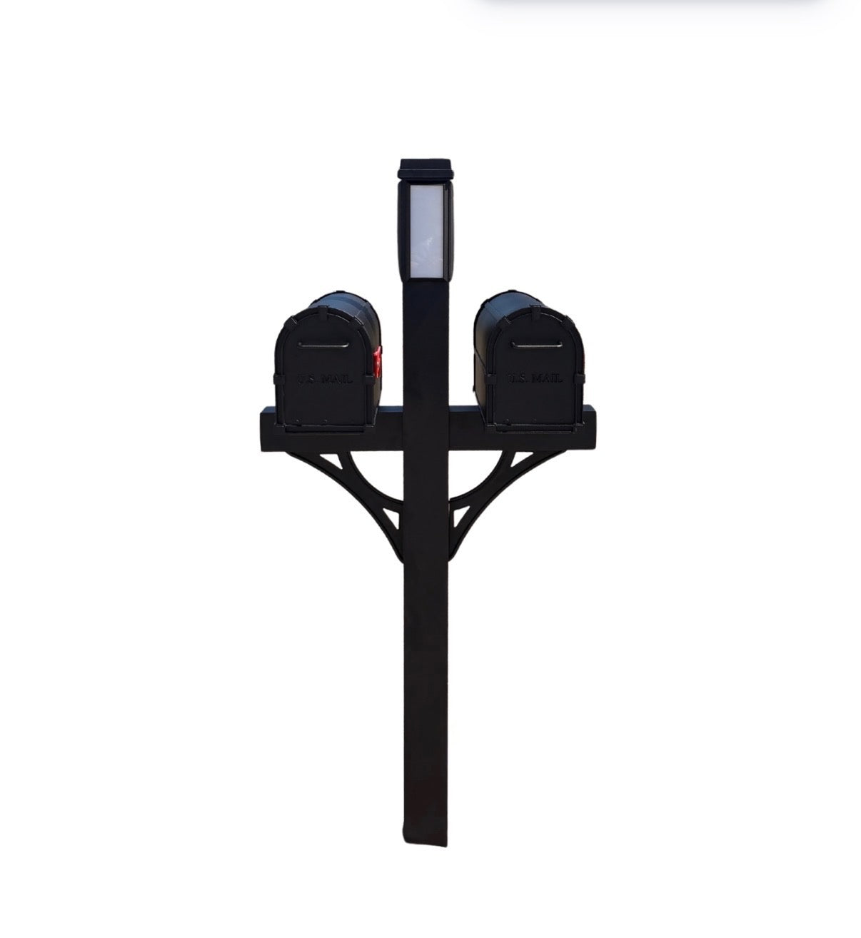 Solar Illuminated Dual Mailbox Kit with Double Doors