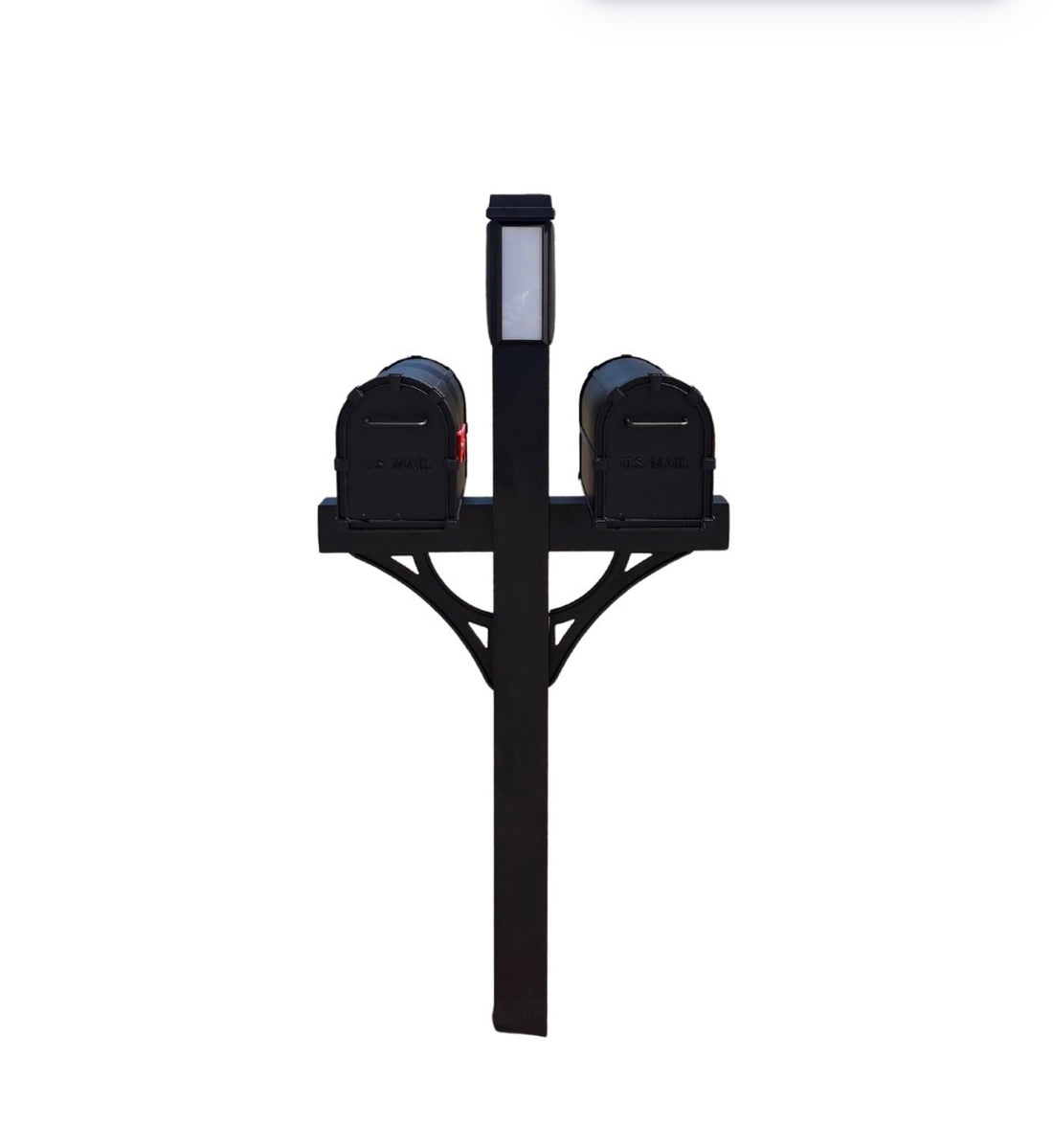 Solar Illuminated Dual Mailbox Kit with Double Doors