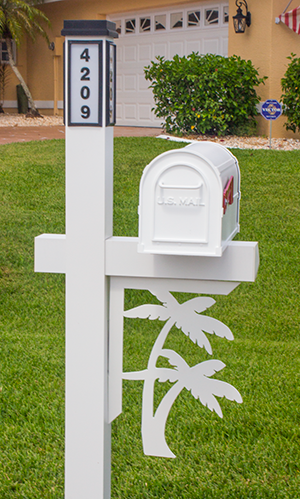Decorative Mailbox Bracket - Palm Trees