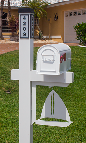 Decorative Mailbox Bracket - Sailboat
