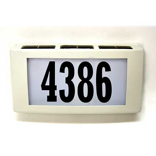 Solar Illuminated Address Panel - White